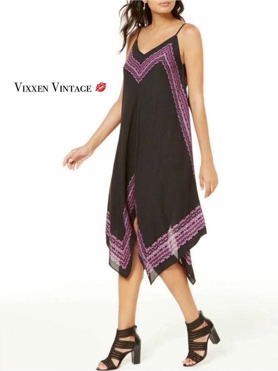 INC International Concepts Dresses & Skirts - INC INTERNATIONAL CONCEPTS SLEEVELESS HANDKERCHIEF HEM SLIP DRESS IN BLACK
